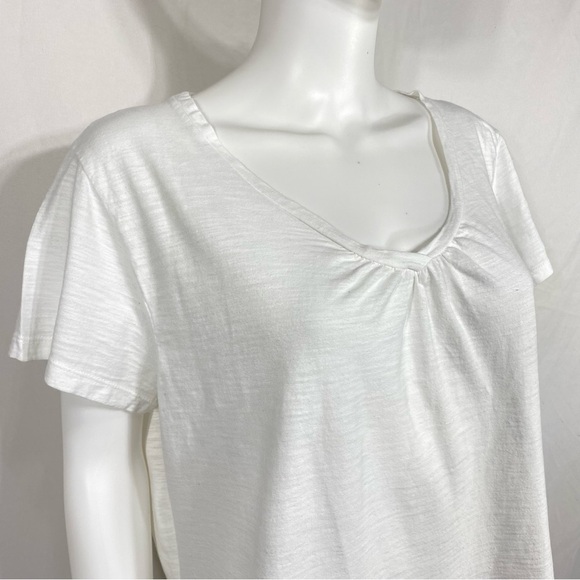 Hanes Women’s Slub Jersey Shirred V-Neck Tee - Picture 2 of 7